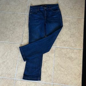 Express bell crop highrise, color worn blue,size 6